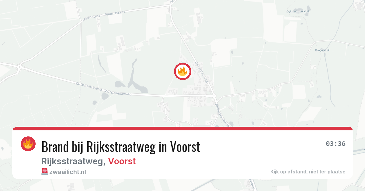 Brand bij Rijksstraatweg in Voorst — 5 jul 2026