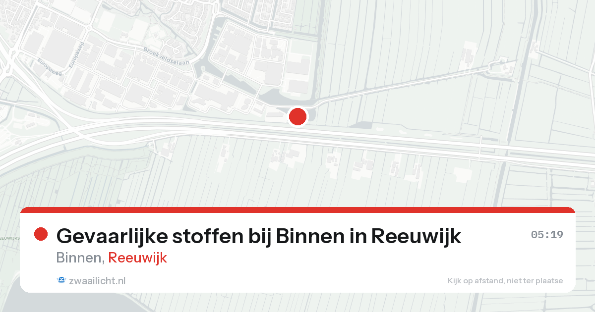 Gevaarlijke stoffen bij Binnen in Reeuwijk — 17 aug 2026