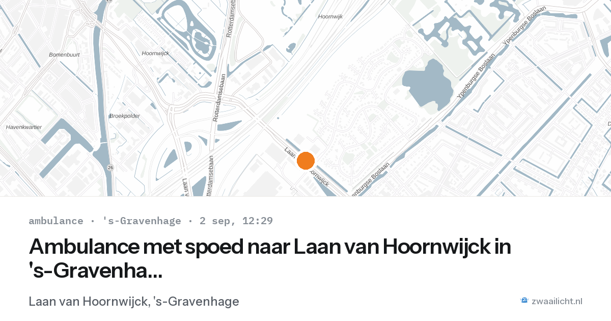 Ambulance met spoed naar Laan van Hoornwijck in 's-Gravenhage — 2 sep 2026