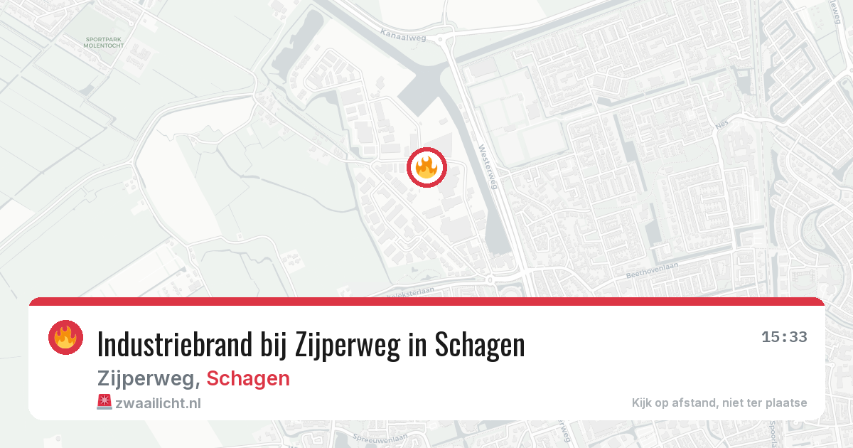 Industriebrand bij Zijperweg in Schagen — 19 mei 2026