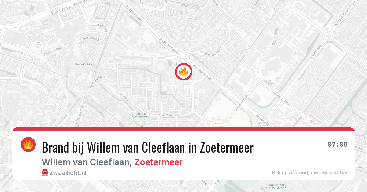 Brand bij Willem van Cleeflaan in Zoetermeer — 31 jul 2026