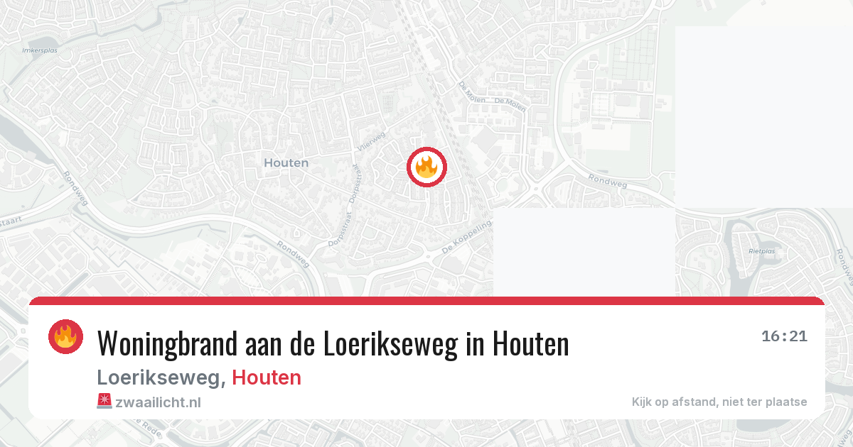 Woningbrand aan de Loerikseweg in Houten — 3 apr 2026