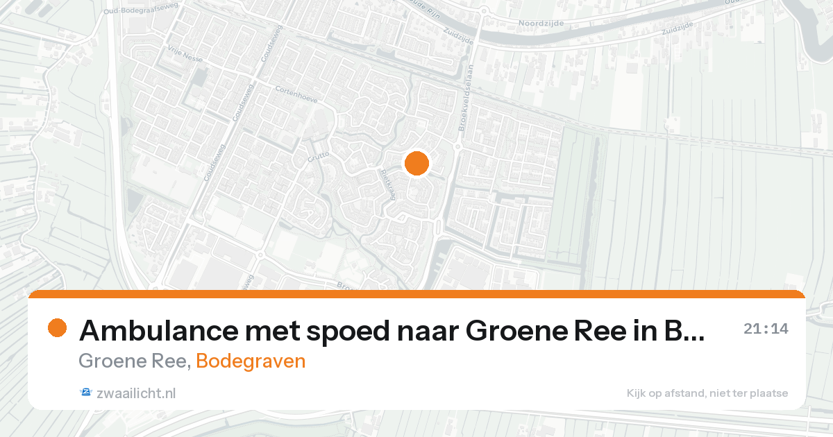 Ambulance met spoed naar Groene Ree in Bodegraven — 20 aug 2026
