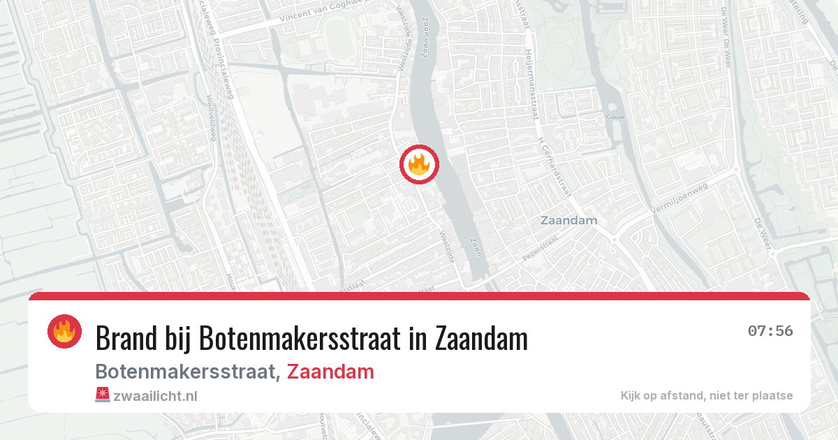 Brand bij Botenmakersstraat in Zaandam — 10 aug 2026