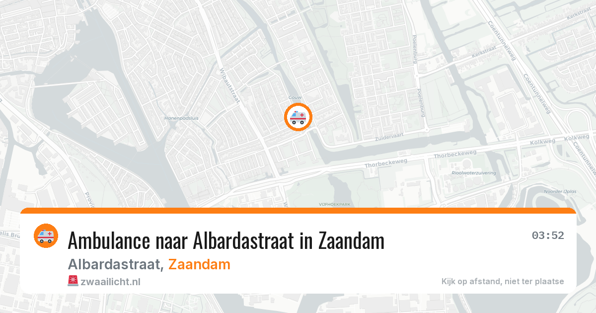 Ambulance naar Albardastraat in Zaandam — 14 aug 2026