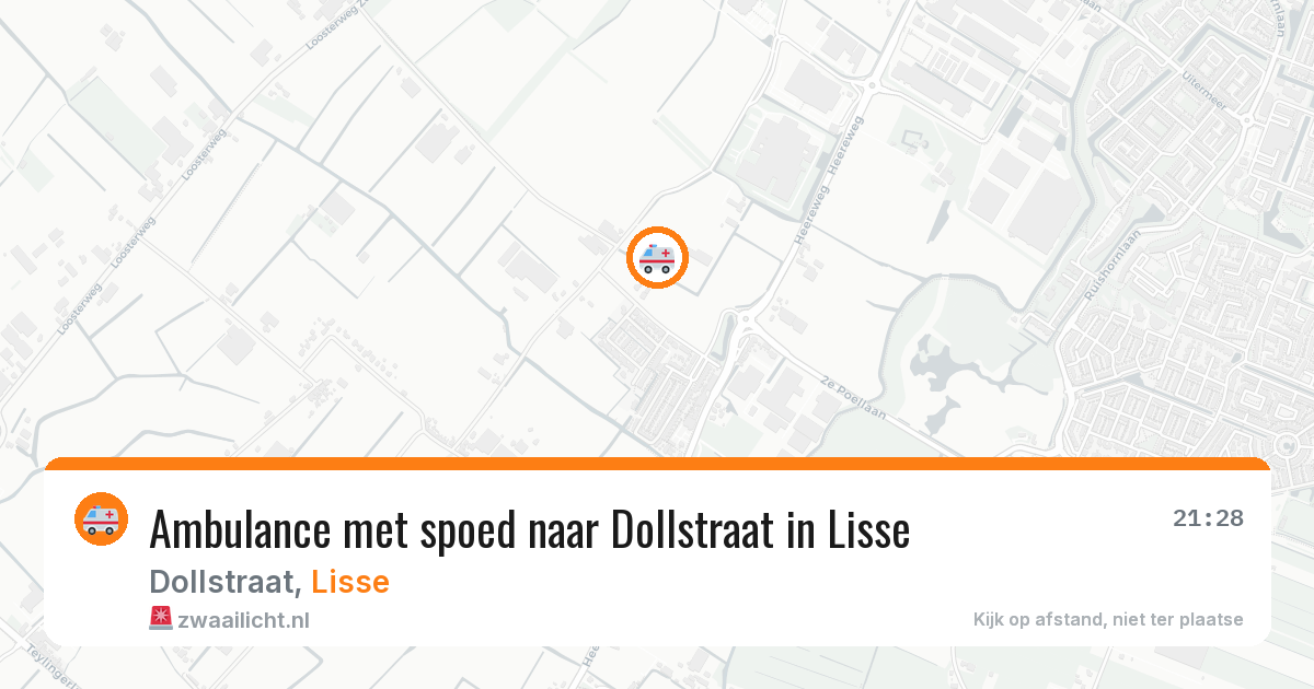 Ambulance met spoed naar Dollstraat in Lisse — 1 aug 2026