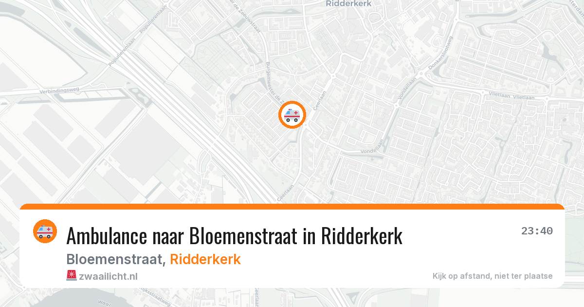 Ambulance naar Bloemenstraat in Ridderkerk — 3 jul 2026