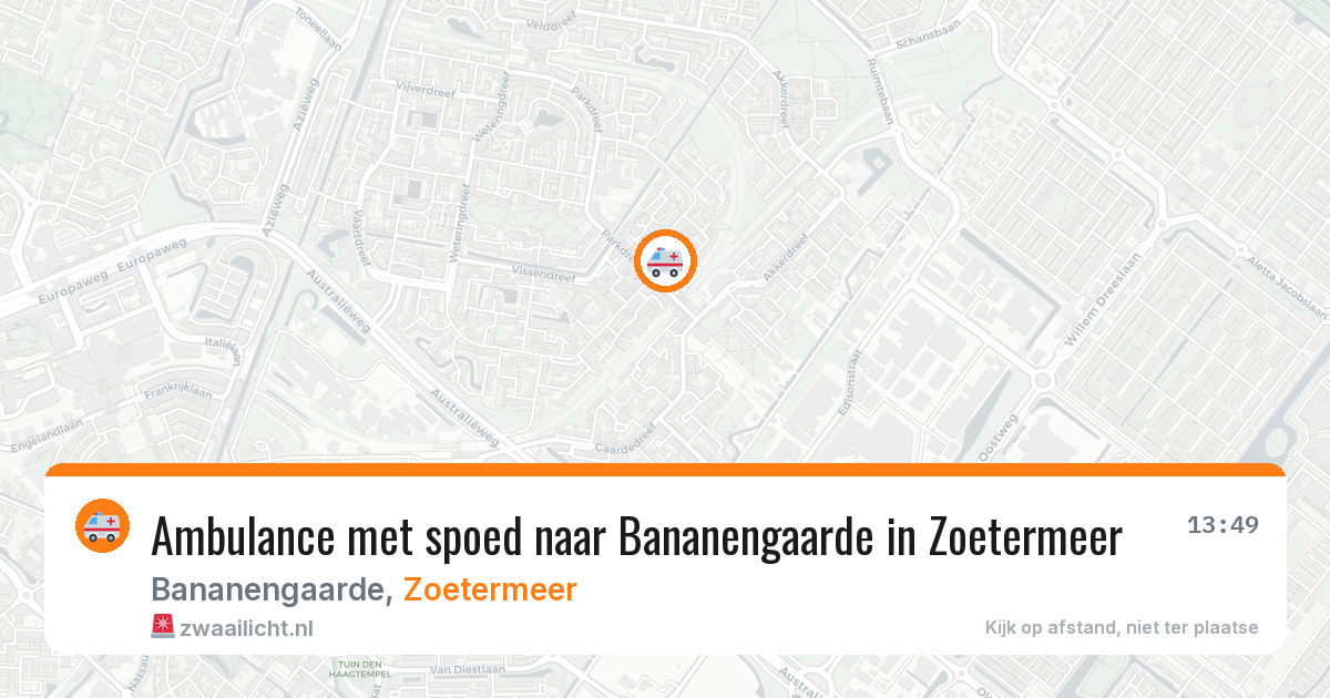 Ambulance met spoed naar Bananengaarde in Zoetermeer — 3 apr 2026