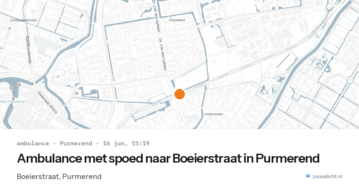 Ambulance met spoed naar Boeierstraat in Purmerend — 16 jun 2026