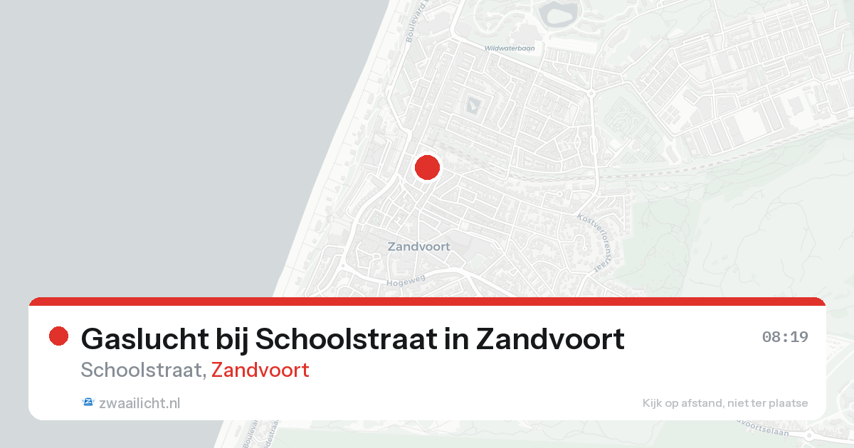 Gaslucht bij Schoolstraat in Zandvoort — 21 mei 2026