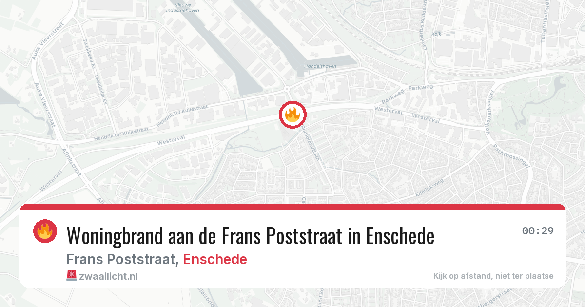 Woningbrand aan de Frans Poststraat in Enschede — 3 jul 2026