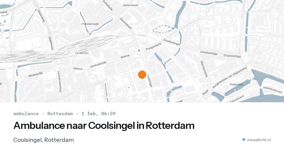 Ambulance naar Coolsingel in Rotterdam — 1 feb 2026