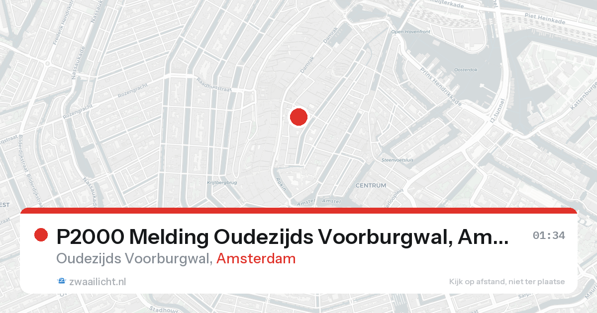 P2000 Melding Oudezijds Voorburgwal, Amsterdam — 8 feb 2026