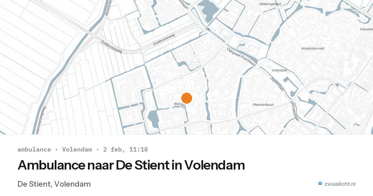 Ambulance naar De Stient in Volendam — 2 feb 2026