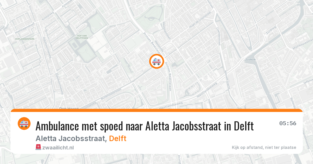 Ambulance met spoed naar Aletta Jacobsstraat in Delft — 9 feb 2026