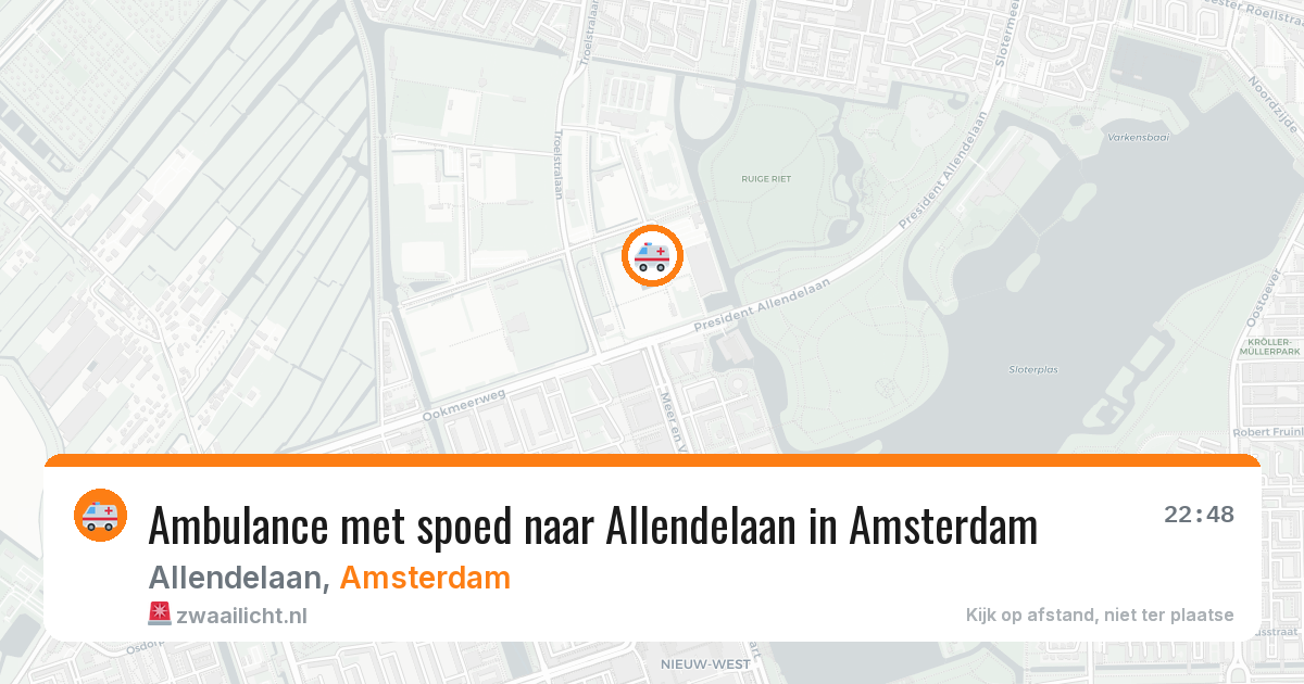 Ambulance met spoed naar Allendelaan in Amsterdam — 26 jun 2026