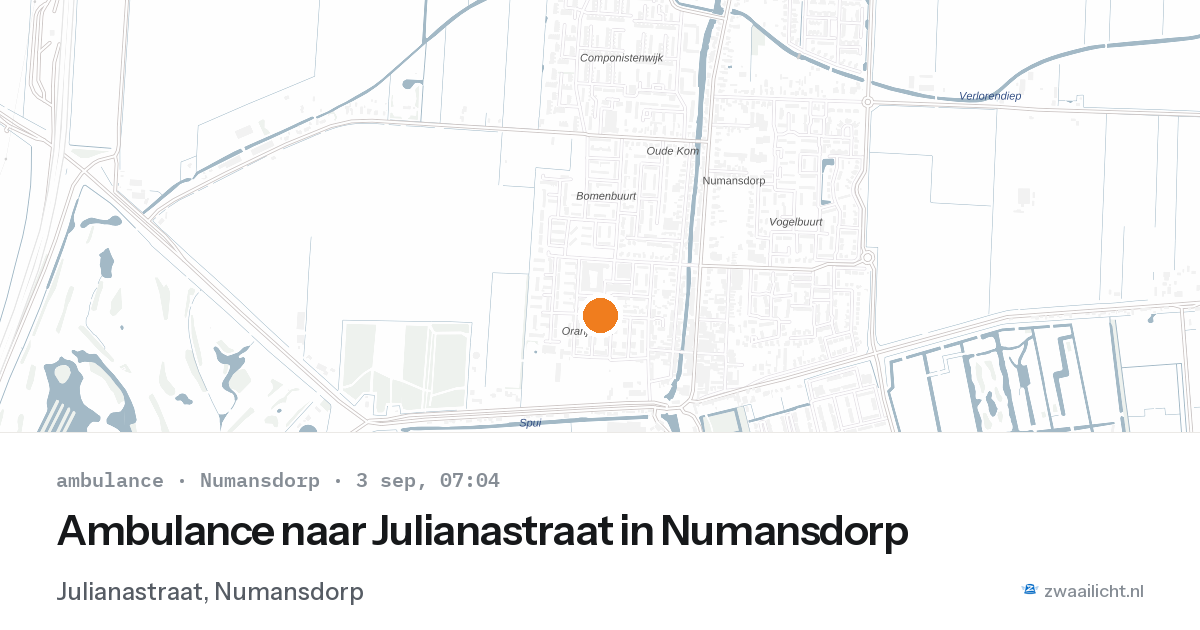 Ambulance naar Julianastraat in Numansdorp — 3 sep 2026