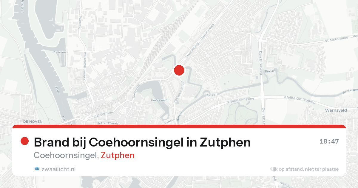 Brand bij Coehoornsingel in Zutphen — 21 aug 2026