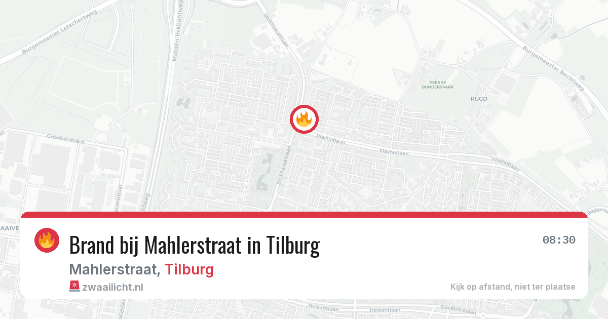 Brand bij Mahlerstraat in Tilburg — 20 mei 2026