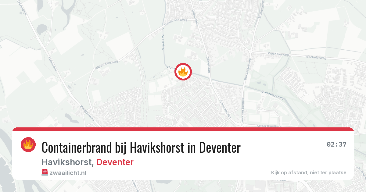 Containerbrand bij Havikshorst in Deventer — 12 aug 2026