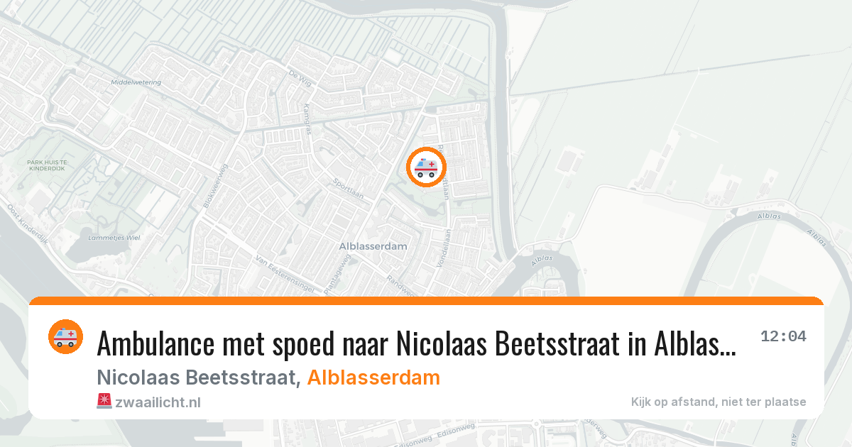 Ambulance met spoed naar Nicolaas Beetsstraat in Alblasserdam — 6 mrt 2026