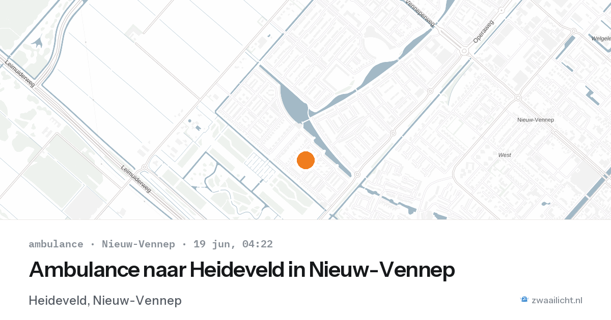 Ambulance naar Heideveld in Nieuw-Vennep — 19 jun 2026