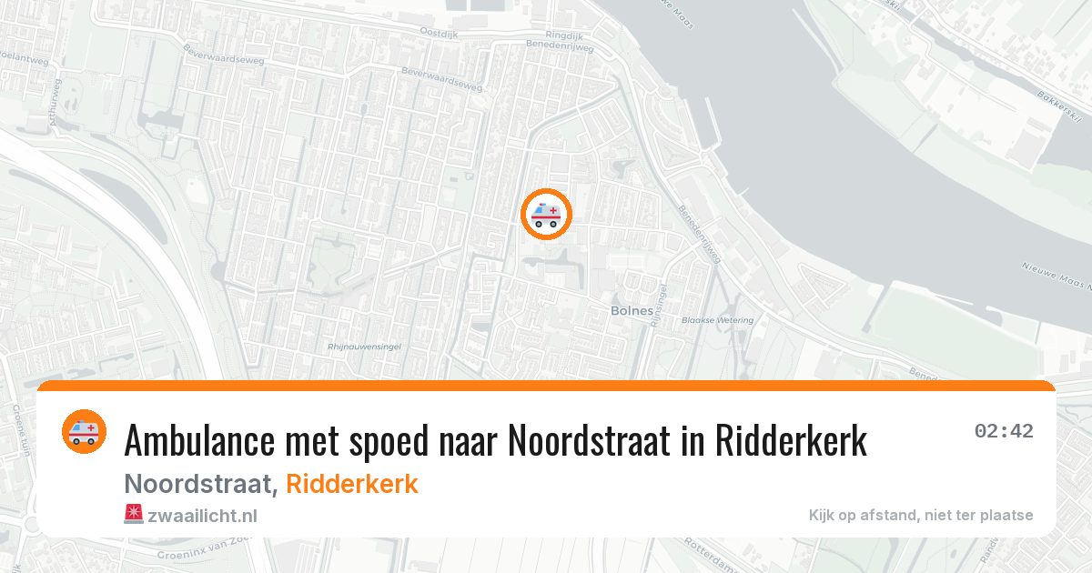 Ambulance met spoed naar Noordstraat in Ridderkerk — 17 jun 2026