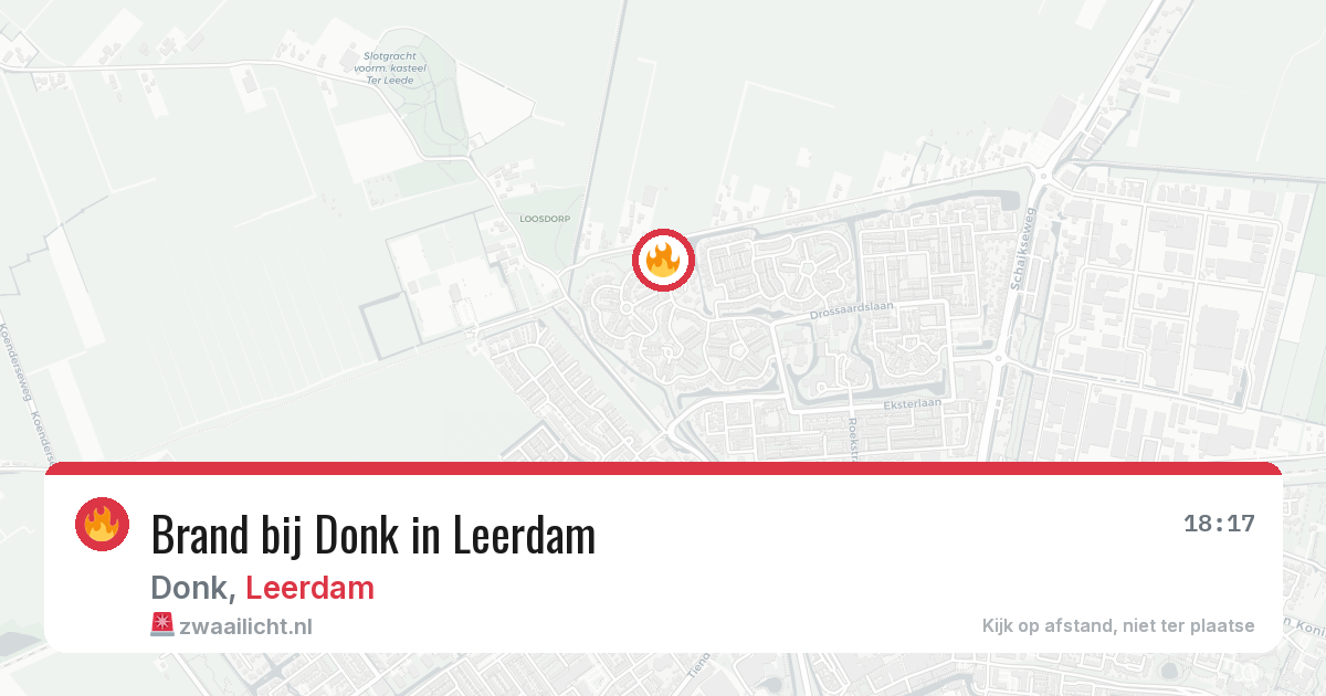 Brand bij Donk in Leerdam — 6 aug 2026
