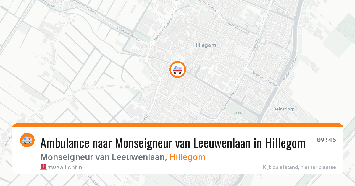 Ambulance naar Monseigneur van Leeuwenlaan in Hillegom — 25 mei 2026