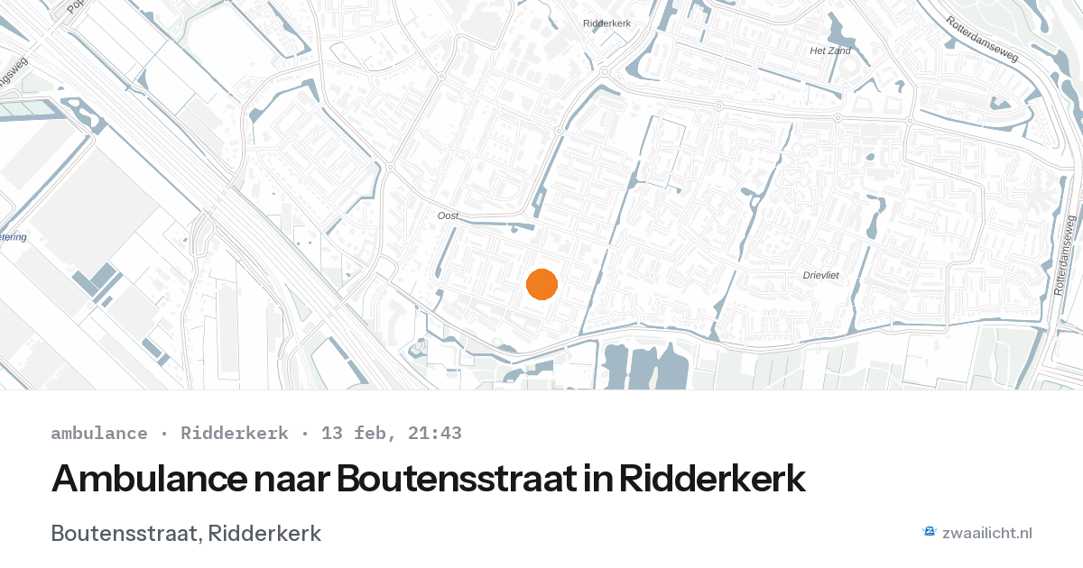 Ambulance naar Boutensstraat in Ridderkerk — 13 feb 2026