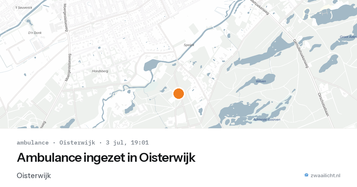 Ambulance ingezet in Oisterwijk — 3 jul 2026
