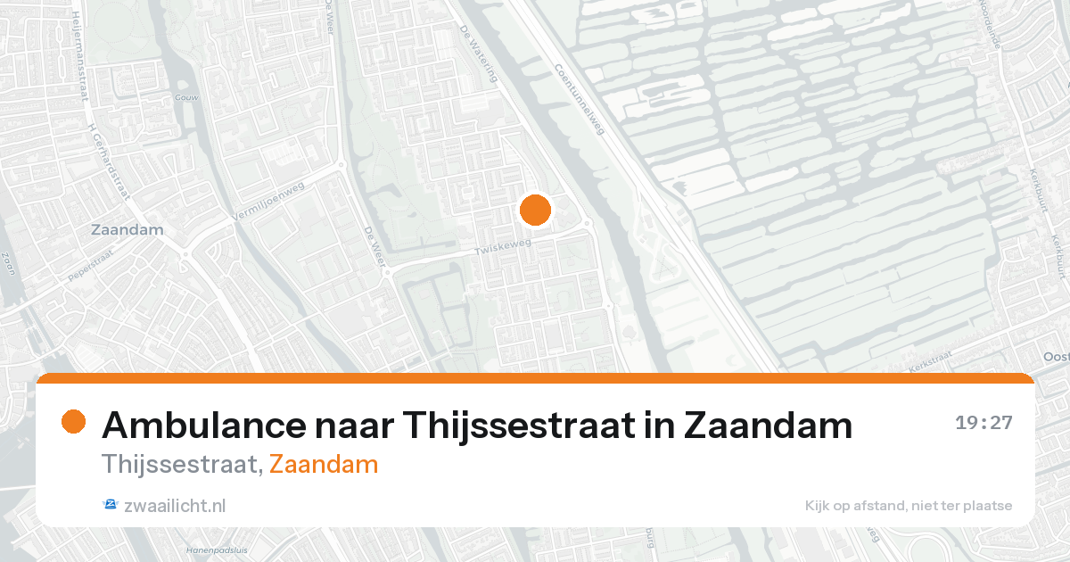 Ambulance naar Thijssestraat in Zaandam — 21 aug 2026