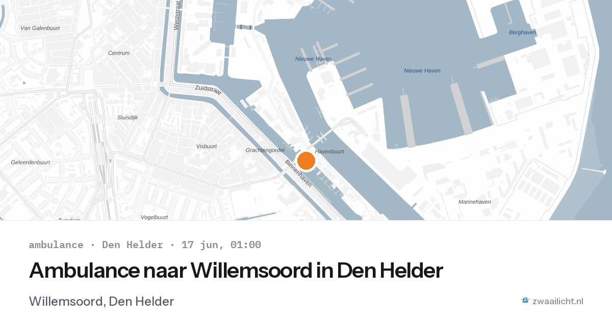 Ambulance naar Willemsoord in Den Helder — 16 jun 2026