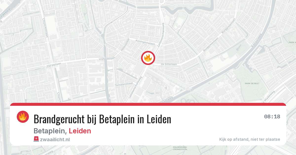 Brandgerucht bij Betaplein in Leiden — 14 apr 2026