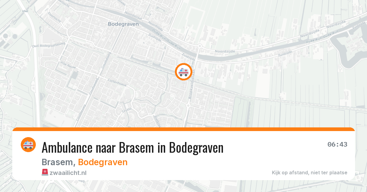 Ambulance naar Brasem in Bodegraven — 18 mrt 2026