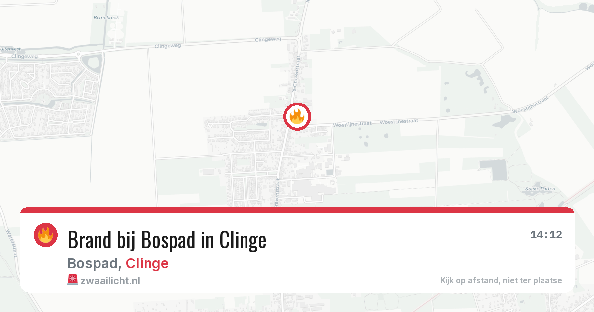 Brand bij Bospad in Clinge — 1 mei 2026