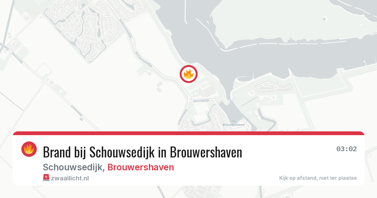 Brand bij Schouwsedijk in Brouwershaven — 20 jun 2026