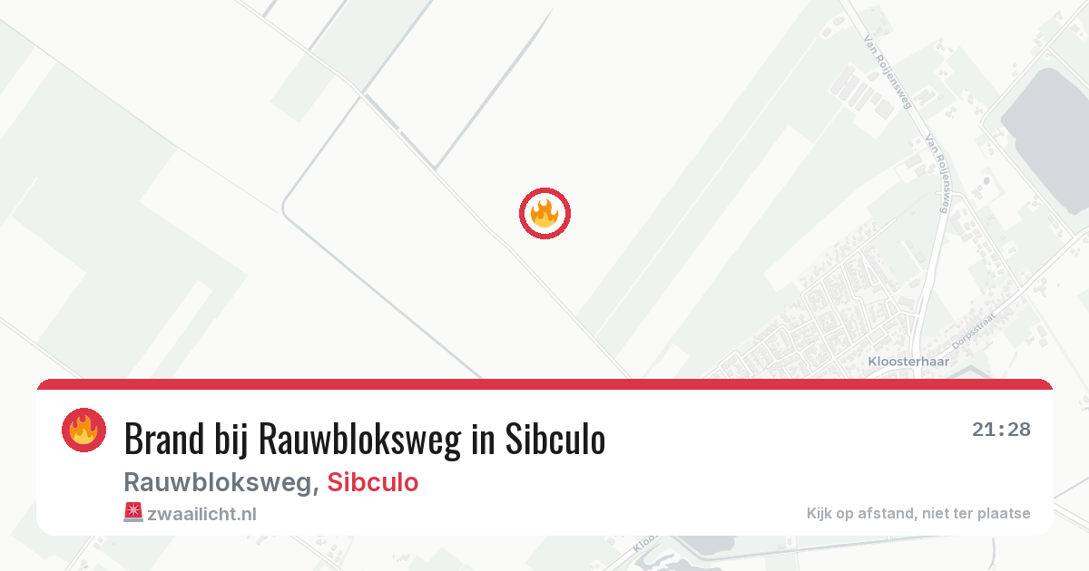 Brand bij Rauwbloksweg in Sibculo — 15 mrt 2026