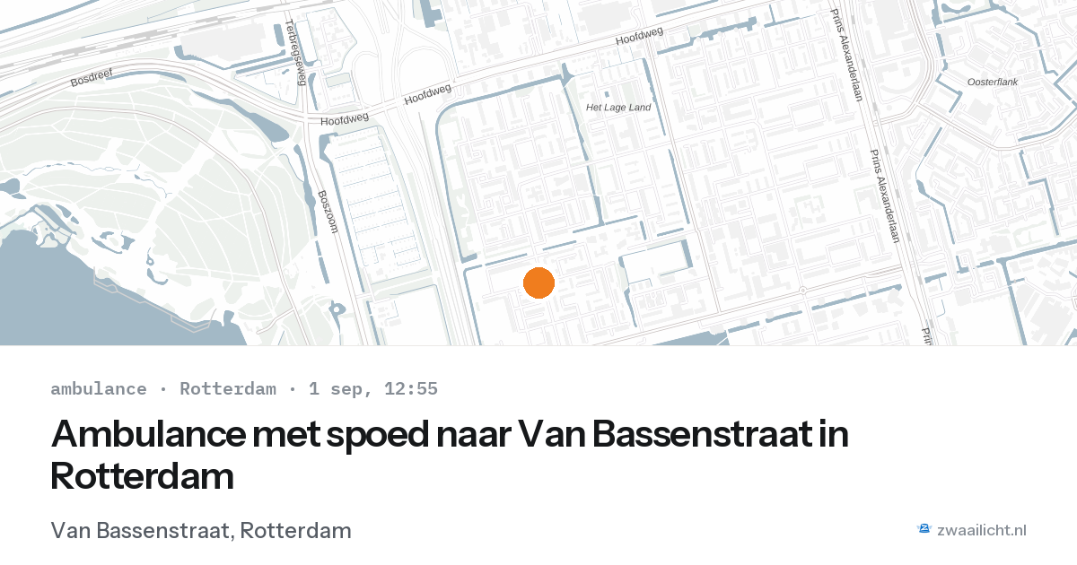 Ambulance met spoed naar Van Bassenstraat in Rotterdam — 1 sep 2026
