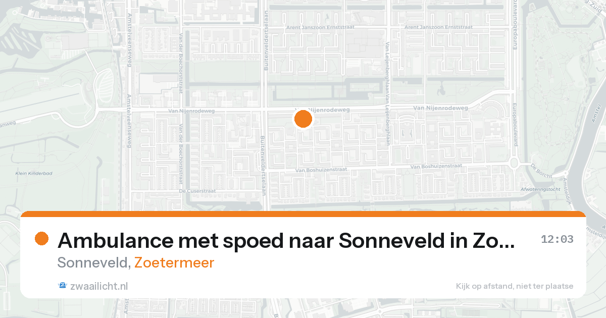 Ambulance met spoed naar Sonneveld in Zoetermeer — 17 aug 2026