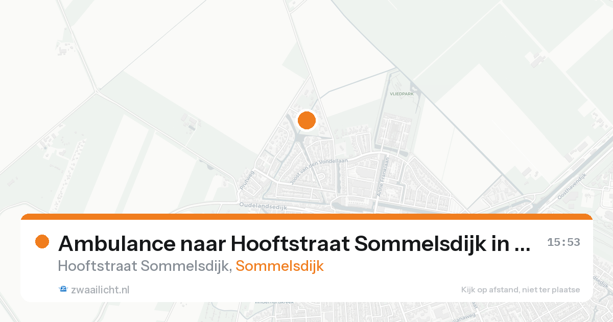 Ambulance naar Hooftstraat Sommelsdijk in Sommelsdijk — 16 aug 2026