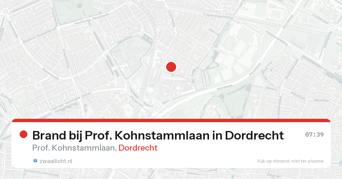 Brand bij Prof. Kohnstammlaan in Dordrecht — 18 aug 2026