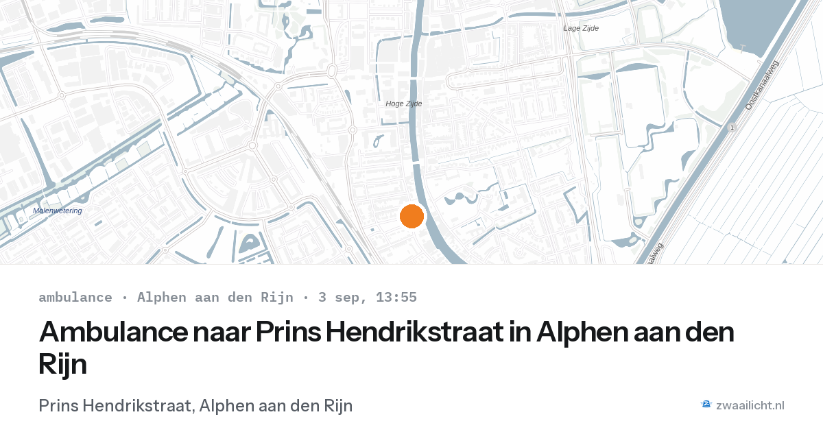 Ambulance naar Prins Hendrikstraat in Alphen aan den Rijn — 3 sep 2026