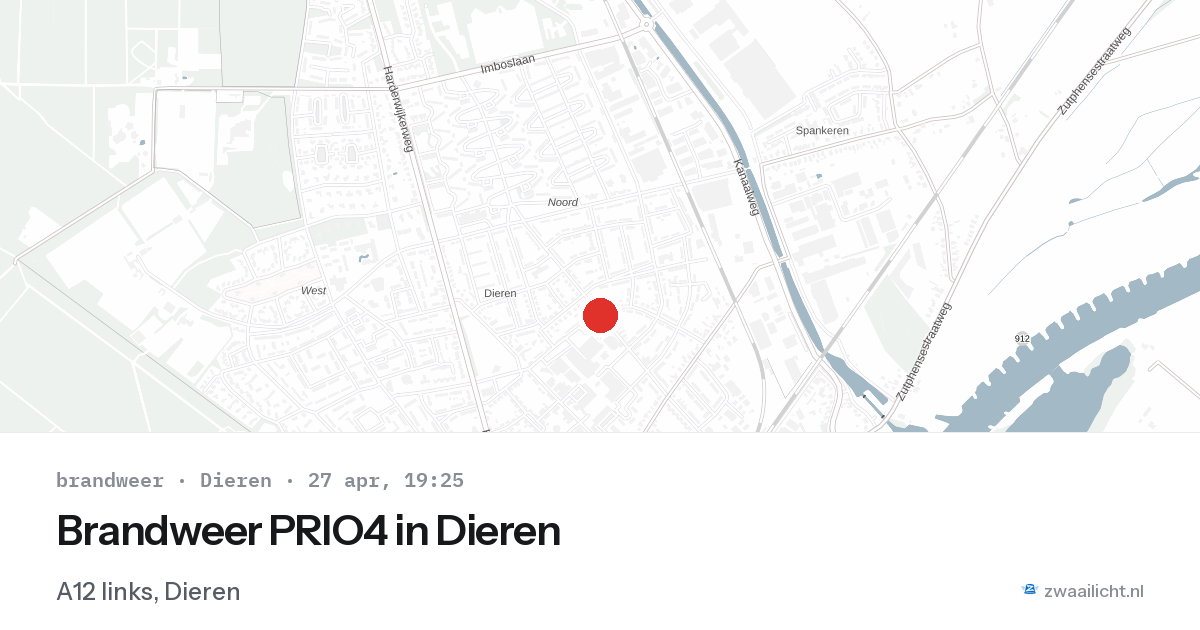 Brandweer PRIO4 in Dieren — 27 apr 2026 | 🚨 Zwaailicht.nl