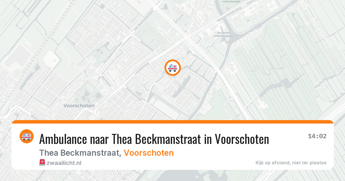 Ambulance naar Thea Beckmanstraat in Voorschoten — 28 jul 2026
