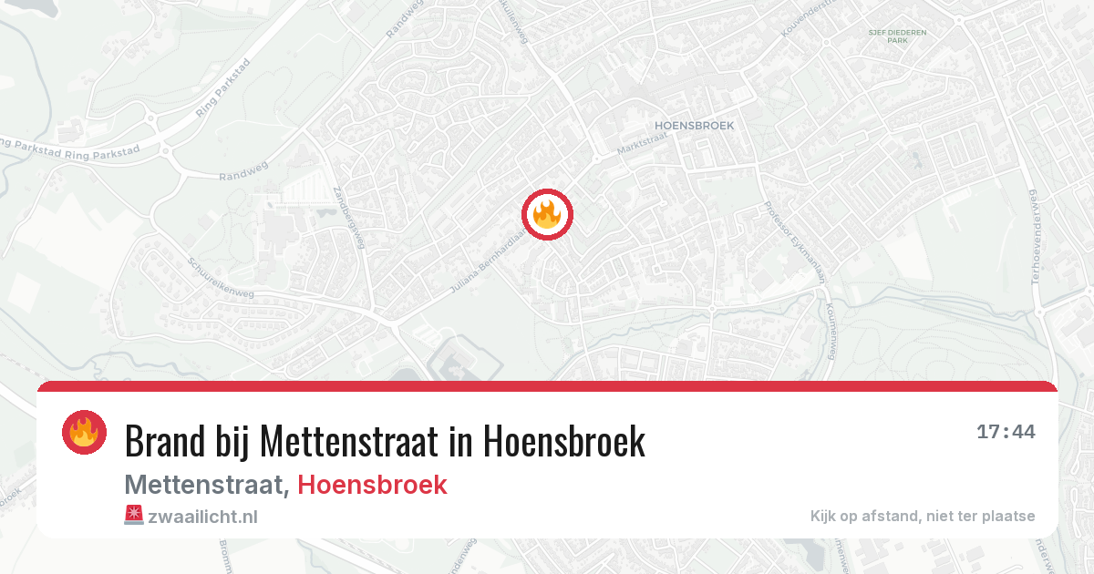 Brand bij Mettenstraat in Hoensbroek — 25 mei 2026