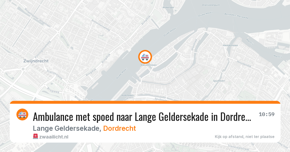 Ambulance met spoed naar Lange Geldersekade in Dordrecht — 15 jul 2026