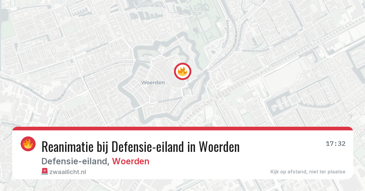 Reanimatie bij Defensie-eiland in Woerden — 25 mei 2026