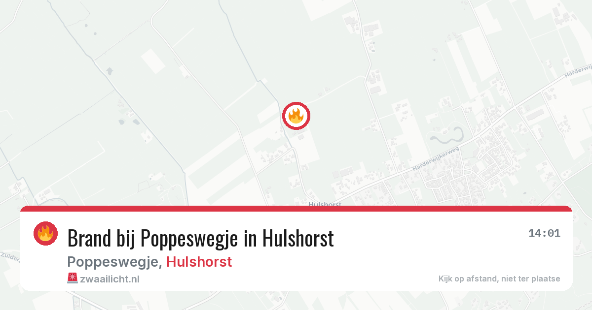 Brand bij Poppeswegje in Hulshorst — 7 aug 2026
