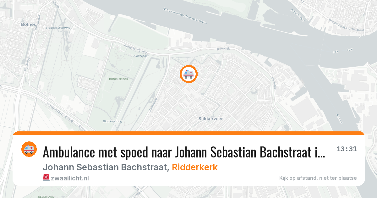 Ambulance met spoed naar Johann Sebastian Bachstraat in Ridderkerk — 23 mei 2026